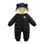 TAIAOJING Baby Girl Boy Snowsuit Padded Jacket Girls Down Outwear Boys Coat Warm Snowsuit Hooded Jumpsuit Romper Baby Boys Coat\u0026jacket 0-3 Months